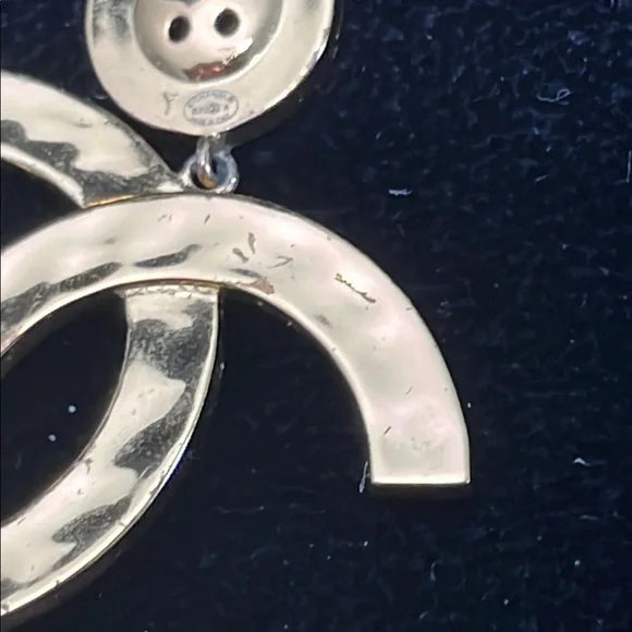 CHANEL Gold Logo Earrings - Picture 12 of 13